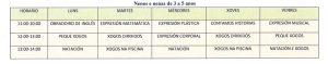 Campamentos de verano 2016. Actividades para niños de 3 a 5 años
