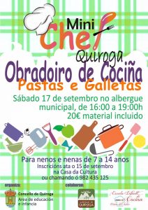 Cartel del Taller de cocina para niñ@s