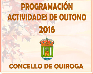 Anuncio do Programa de actividades Quiroga: outono 2016