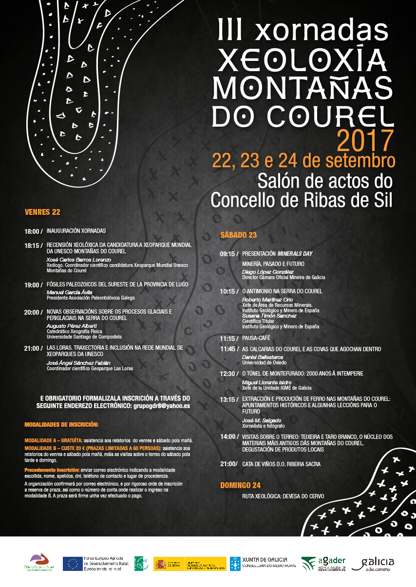 Cartel de las III Jornadas "Geología Montañas del Courel"