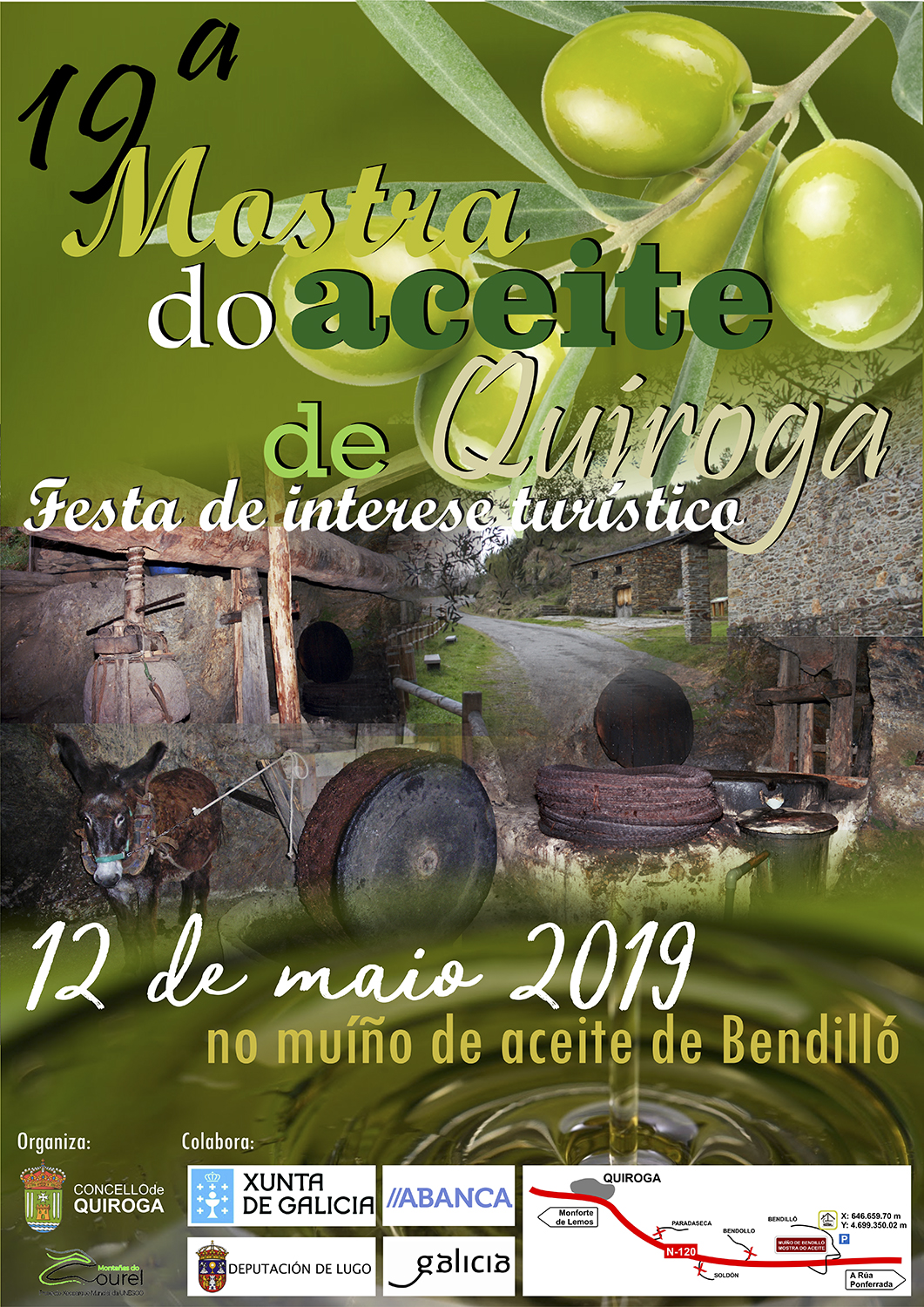 Cartel de presentación de la 19 edición de la Muestra de Aceite de Quiroga